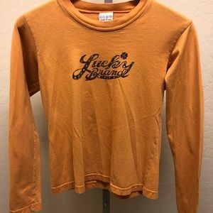 Lucky brand women’s spell out long sleeve shirt